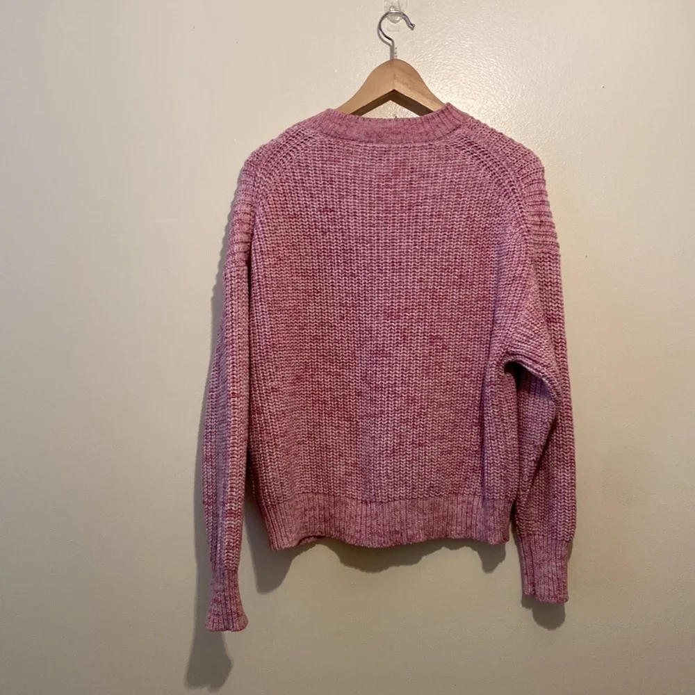 J. Crew Pink Crew Neck Sweater with Ribbed Knit. Size S . Style BF721
